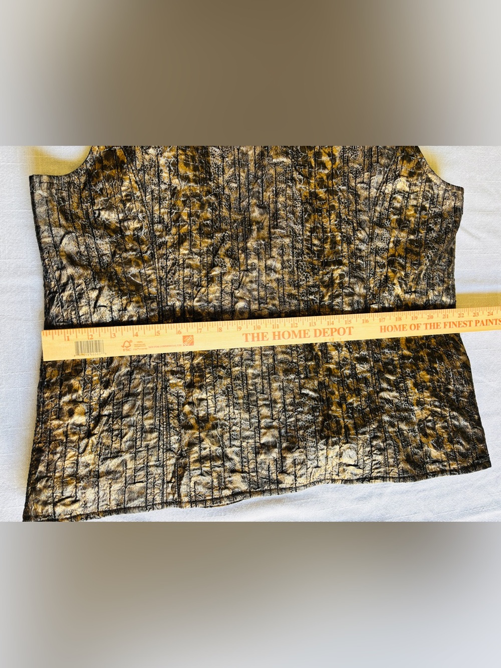 Zenergy by Chico’s Metallic Bronze Quilted Leopard Print Vest - Size 3/Women 16 - Picture 7 of 11